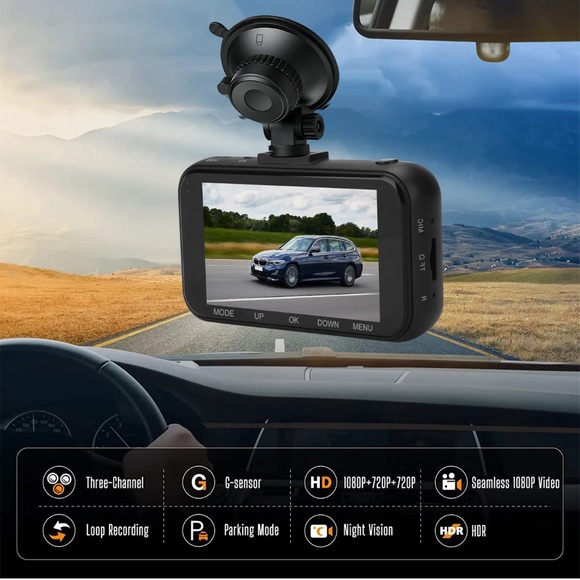 4K HD 1080P DVR Car Dual Lens Dash Cam Front/Rear Video Recorder Cam Gsensor New - Picture 9 of 15